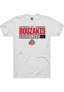 Nic Bouzakis  Ohio State Buckeyes White Rally NIL Stacked Box Short Sleeve T Shirt