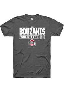 Nic Bouzakis  Ohio State Buckeyes Dark Grey Rally NIL Stacked Box Short Sleeve T Shirt