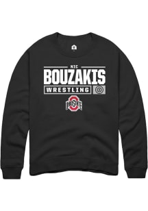 Nic Bouzakis  Rally Ohio State Buckeyes Mens Black NIL Stacked Box Long Sleeve Crew Sweatshirt