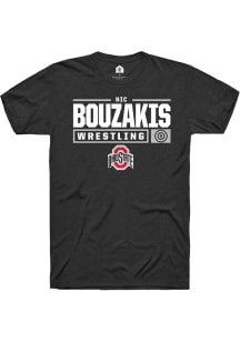 Nic Bouzakis  Ohio State Buckeyes Black Rally NIL Stacked Box Short Sleeve T Shirt