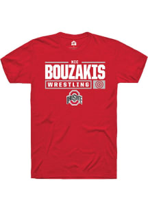 Nic Bouzakis  Ohio State Buckeyes Red Rally NIL Stacked Box Short Sleeve T Shirt