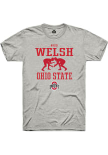 Rocco Welsh  Ohio State Buckeyes Ash Rally NIL Sport Icon Short Sleeve T Shirt