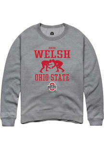 Rocco Welsh  Rally Ohio State Buckeyes Mens Graphite NIL Sport Icon Long Sleeve Crew Sweatshirt