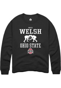 Rocco Welsh  Rally Ohio State Buckeyes Mens Black NIL Sport Icon Long Sleeve Crew Sweatshirt