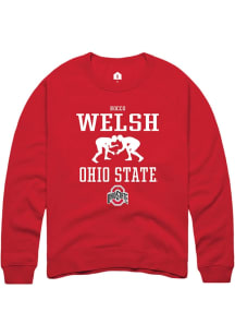 Rocco Welsh  Rally Ohio State Buckeyes Mens Red NIL Sport Icon Long Sleeve Crew Sweatshirt