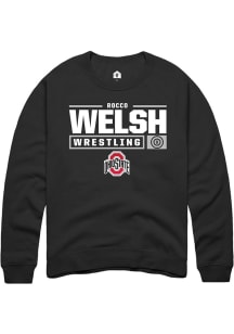 Rocco Welsh  Rally Ohio State Buckeyes Mens Black NIL Stacked Box Long Sleeve Crew Sweatshirt