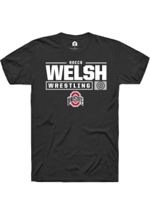 Rocco Welsh  Ohio State Buckeyes Black Rally NIL Stacked Box Short Sleeve T Shirt