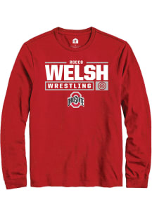 Rocco Welsh  Ohio State Buckeyes Red Rally NIL Stacked Box Long Sleeve T Shirt