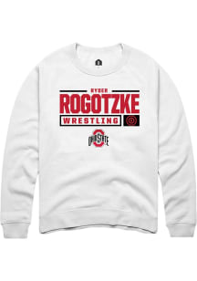 Ryder Rogotzke  Rally Ohio State Buckeyes Mens White NIL Stacked Box Long Sleeve Crew Sweatshirt