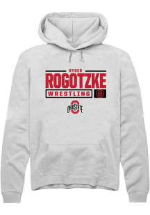 Ryder Rogotzke  Rally Ohio State Buckeyes Mens White NIL Stacked Box Long Sleeve Hoodie