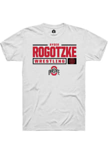 Ryder Rogotzke  Ohio State Buckeyes White Rally NIL Stacked Box Short Sleeve T Shirt