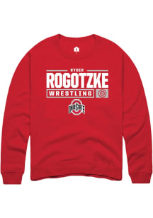 Ryder Rogotzke  Rally Ohio State Buckeyes Mens Red NIL Stacked Box Long Sleeve Crew Sweatshirt