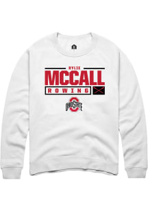 Rylie McCall  Rally Ohio State Buckeyes Mens White NIL Stacked Box Long Sleeve Crew Sweatshirt