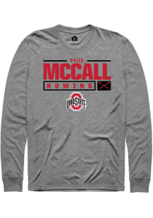Rylie McCall  Ohio State Buckeyes Grey Rally NIL Stacked Box Long Sleeve T Shirt