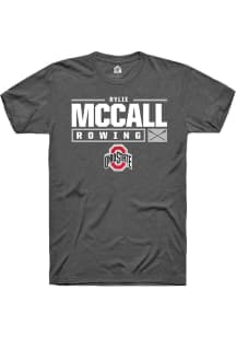 Rylie McCall  Ohio State Buckeyes Dark Grey Rally NIL Stacked Box Short Sleeve T Shirt