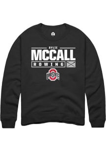 Rylie McCall  Rally Ohio State Buckeyes Mens Black NIL Stacked Box Long Sleeve Crew Sweatshirt