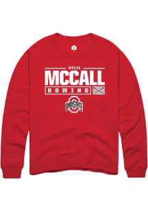 Rylie McCall  Rally Ohio State Buckeyes Mens Red NIL Stacked Box Long Sleeve Crew Sweatshirt