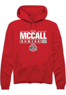 Rylie McCall  Rally Ohio State Buckeyes Mens Red NIL Stacked Box Long Sleeve Hoodie