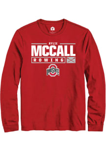Rylie McCall  Ohio State Buckeyes Red Rally NIL Stacked Box Long Sleeve T Shirt