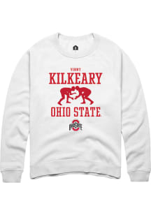 Vinny Kilkeary  Rally Ohio State Buckeyes Mens White NIL Sport Icon Long Sleeve Crew Sweatshirt