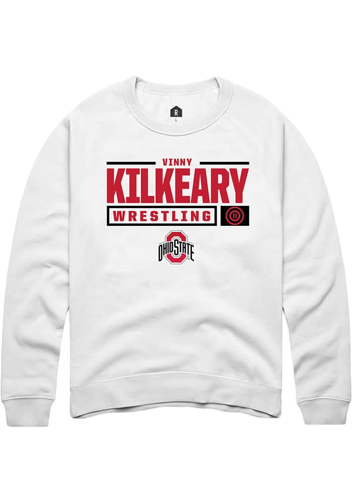 Vinny Kilkeary Rally Ohio State Buckeyes Mens NIL Stacked Box Long Sleeve Crew Sweatshirt