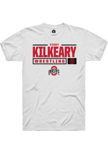 Vinny Kilkeary  Ohio State Buckeyes White Rally NIL Stacked Box Short Sleeve T Shirt