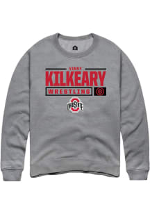 Vinny Kilkeary  Rally Ohio State Buckeyes Mens Graphite NIL Stacked Box Long Sleeve Crew Sweatsh..