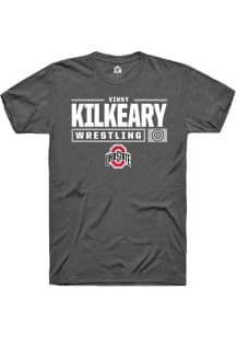 Vinny Kilkeary  Ohio State Buckeyes Dark Grey Rally NIL Stacked Box Short Sleeve T Shirt