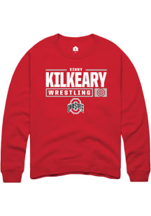 Vinny Kilkeary  Rally Ohio State Buckeyes Mens Red NIL Stacked Box Long Sleeve Crew Sweatshirt