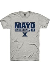 Aizhanique Mayo  Xavier Musketeers Ash Rally NIL Stacked Box Short Sleeve T Shirt