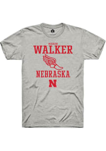 Meghan Walker Ash Nebraska Cornhuskers NIL Sport Icon Short Sleeve T Shirt