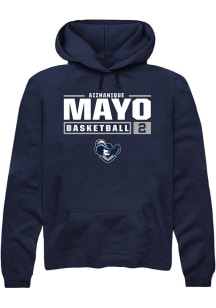 Aizhanique Mayo  Rally Xavier Musketeers Mens Navy Blue NIL Stacked Box Long Sleeve Hoodie