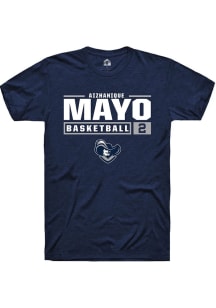 Aizhanique Mayo  Xavier Musketeers Navy Blue Rally NIL Stacked Box Short Sleeve T Shirt