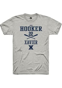 Jake Hooker  Xavier Musketeers Ash Rally NIL Sport Icon Short Sleeve T Shirt