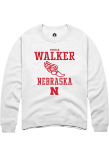 Meghan Walker Rally Mens White Nebraska Cornhuskers NIL Sport Icon Crew Sweatshirt