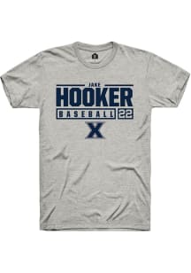 Jake Hooker  Xavier Musketeers Ash Rally NIL Stacked Box Short Sleeve T Shirt