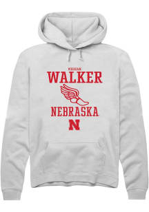 Meghan Walker Rally Mens White Nebraska Cornhuskers NIL Sport Icon Hooded Sweatshirt