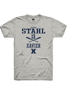 Nathan Stahl  Xavier Musketeers Ash Rally NIL Sport Icon Short Sleeve T Shirt