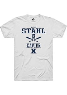Nathan Stahl  Xavier Musketeers White Rally NIL Sport Icon Short Sleeve T Shirt