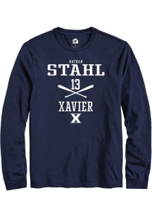 Nathan Stahl  Xavier Musketeers Navy Blue Rally NIL Sport Icon Long Sleeve T Shirt