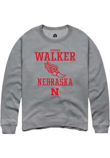 Meghan Walker Rally Mens Graphite Nebraska Cornhuskers NIL Sport Icon Crew Sweatshirt