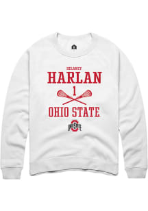 Delaney Harlan Rally Mens White Ohio State Buckeyes NIL Sport Icon Crew Sweatshirt