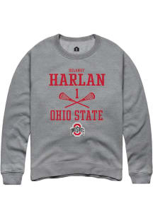 Delaney Harlan Rally Mens Graphite Ohio State Buckeyes NIL Sport Icon Crew Sweatshirt