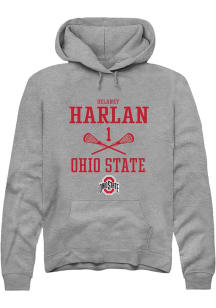 Delaney Harlan Rally Mens Graphite Ohio State Buckeyes NIL Sport Icon Hooded Sweatshirt