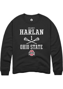 Delaney Harlan Rally Mens Black Ohio State Buckeyes NIL Sport Icon Crew Sweatshirt