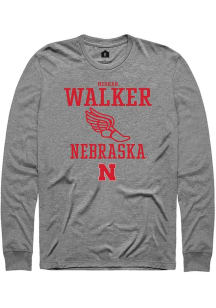 Meghan Walker Rally Mens Graphite Nebraska Cornhuskers NIL Sport Icon Tee