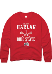 Delaney Harlan Rally Mens Red Ohio State Buckeyes NIL Sport Icon Crew Sweatshirt