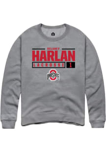 Delaney Harlan Rally Mens Graphite Ohio State Buckeyes NIL Stacked Box Crew Sweatshirt