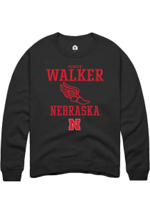 Meghan Walker Rally Mens Black Nebraska Cornhuskers NIL Sport Icon Crew Sweatshirt