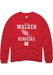 Meghan Walker Rally Mens Red Nebraska Cornhuskers NIL Sport Icon Crew Sweatshirt